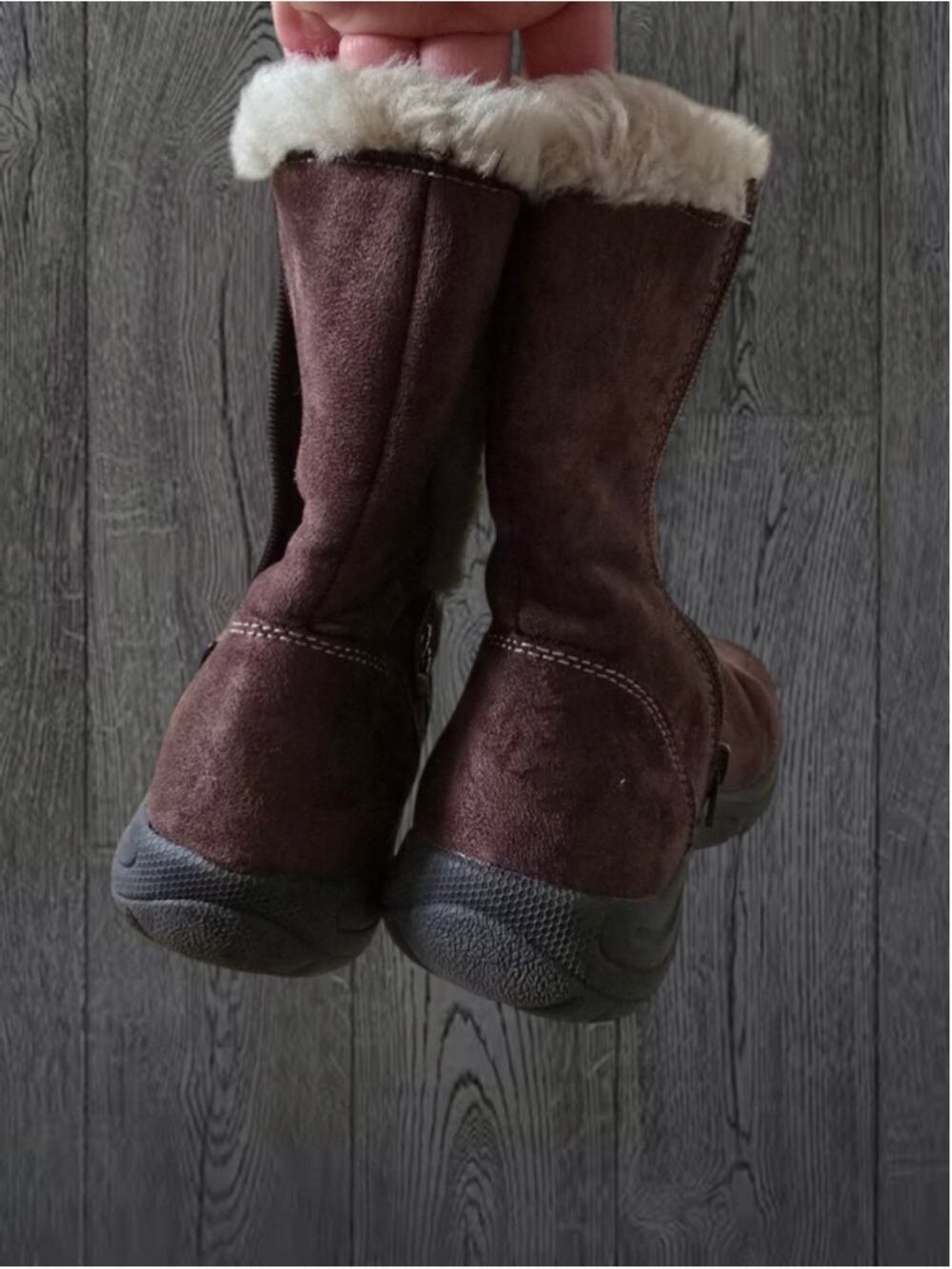 Women's Vegan Suede Warm Winter Boots - Picture 5 of 6